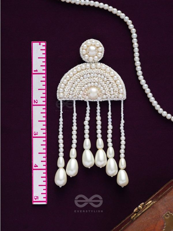 Avasara- The Pristine Rains- Pearls and Pearl Drops Embroidered Earrings