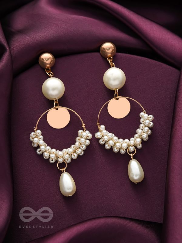 The Ivory Moon- Golden Pearl Earrings