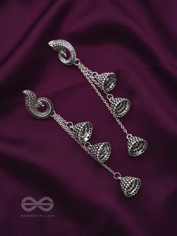 The Tolling Bells- Oxidised Jhumka Earrings