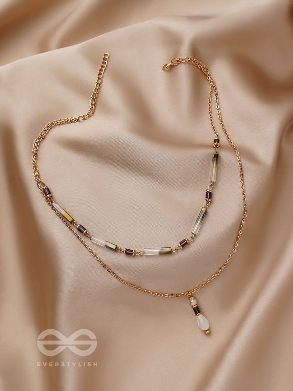The Glazy Droplet - Golden Layered Necklace With Anti-Tarnish Coating