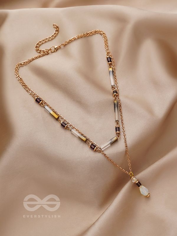 The Glazy Droplet - Golden Layered Necklace With Anti-Tarnish Coating