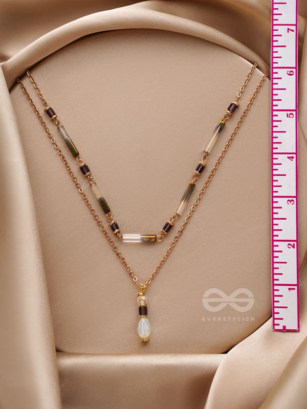 The Glazy Droplet - Golden Layered Necklace With Anti-Tarnish Coating