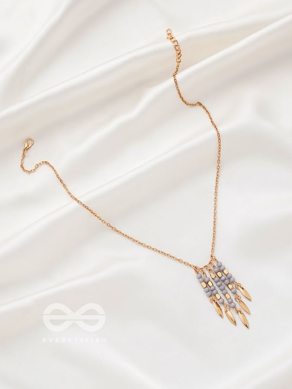 The Splashy Sleet- Golden Embellished Necklace With Anti-Tarnish Coating