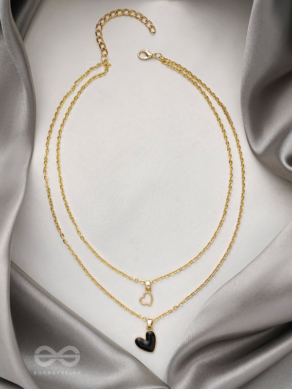 The Heart's Reflection- Golden Embellished Necklace With Anti-Tarnish Coating 