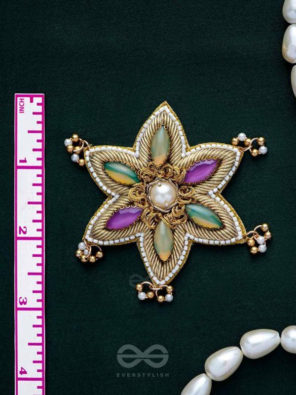 Kuvalya- The Colorful Bloom- Pearls and Stones Embroidered Earrings