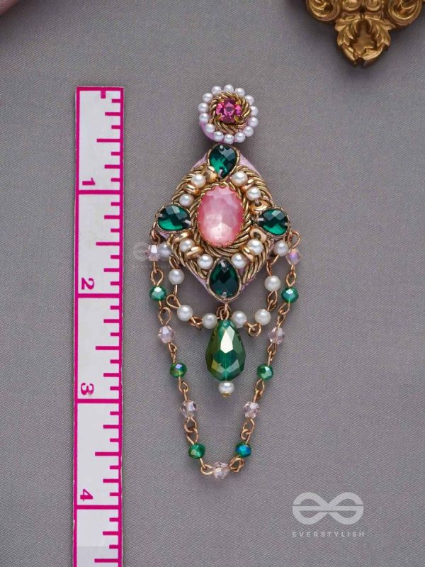 Samaalya- The Bejeweled Crown- Pearls and Stones Embroidered Earrings