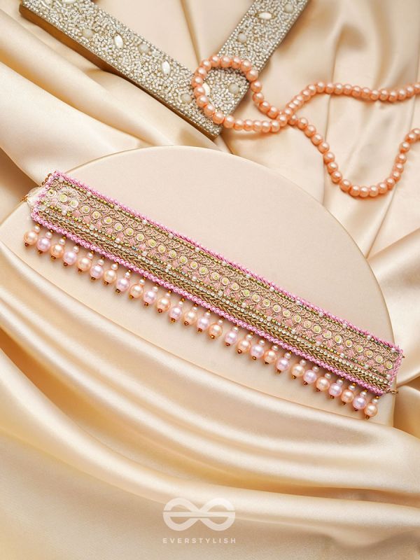 Architam- Beautifuly Decorated- Pearls, Lace and Sequins Embroidered Choker Necklace