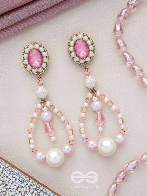 Drapsa- Drops of Rain- Pearls and Stones Embroidered Earrings