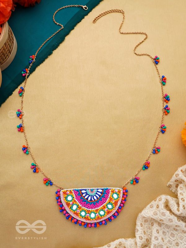 Aatapya - The Bright Sunshine - Mirrors, Resham And Beads Hand Embroidered Neckpiece