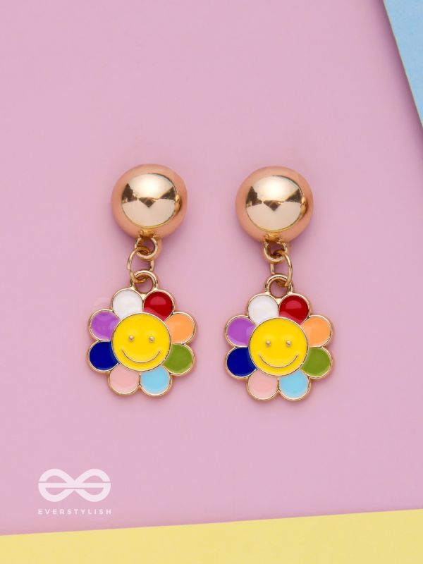 The Merry Bloom- Golden Embellished Earrings