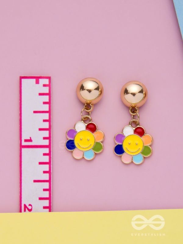The Merry Bloom- Golden Embellished Earrings