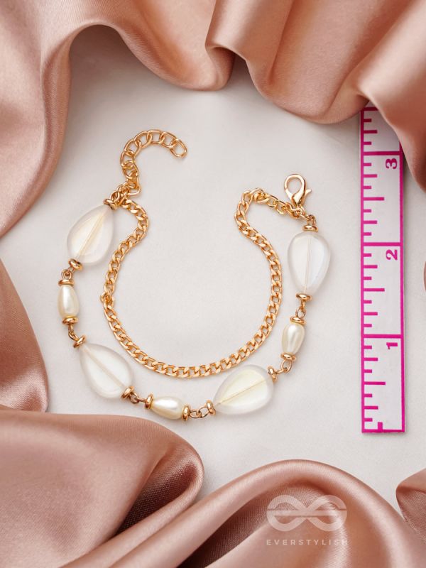 The Crystal Wave- Golden Embellished Bracelet