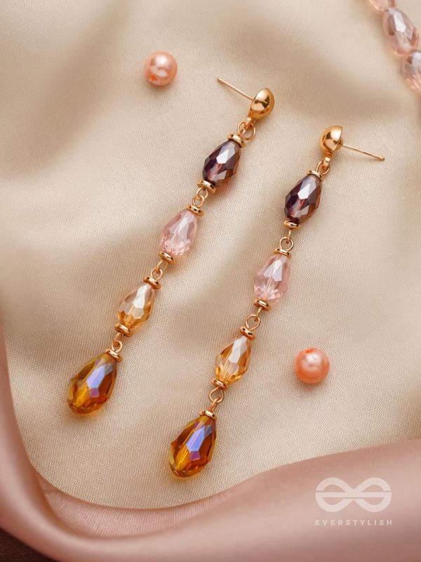 The Blazing Mist- Golden Embellished Earrings