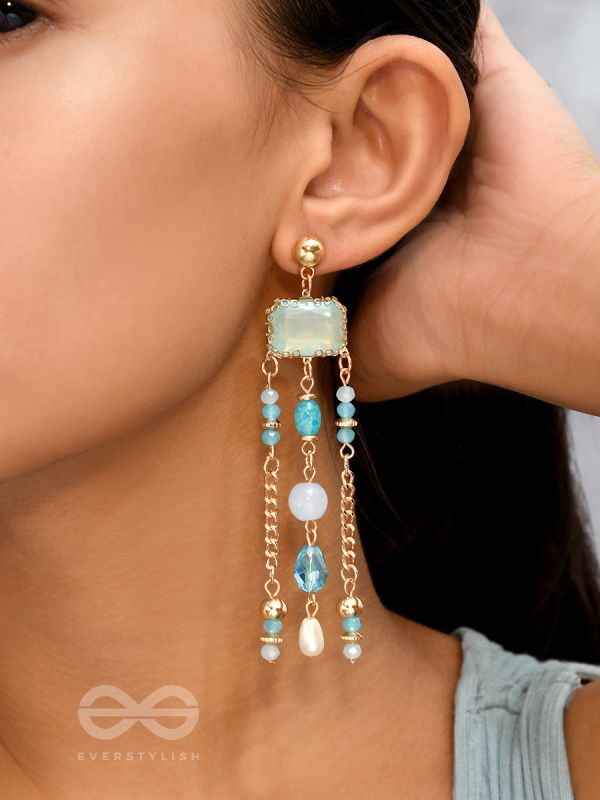 The Golden Dew- Golden Embellished Earrings