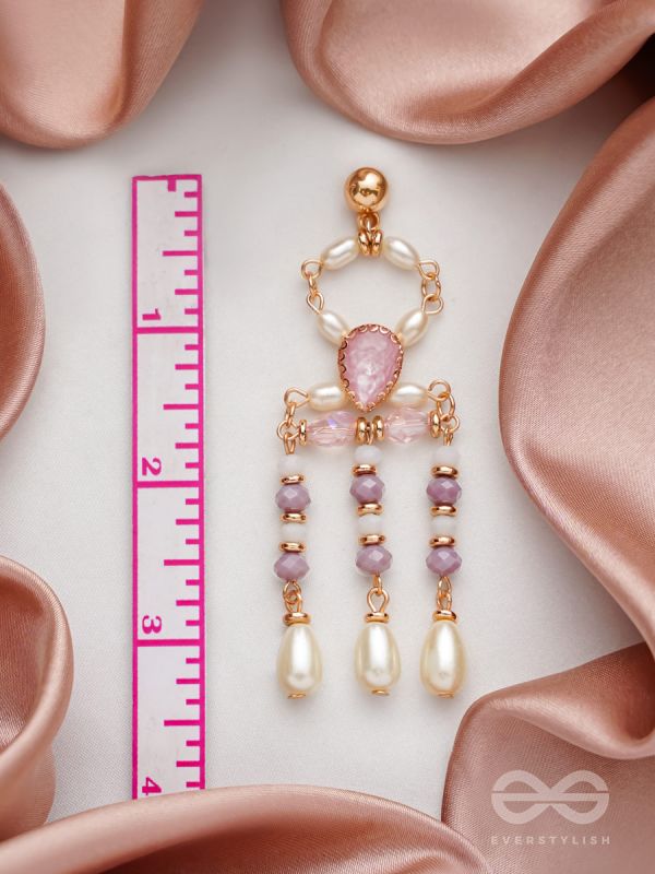 The Flowing Spring- Golden Embellished Earrings