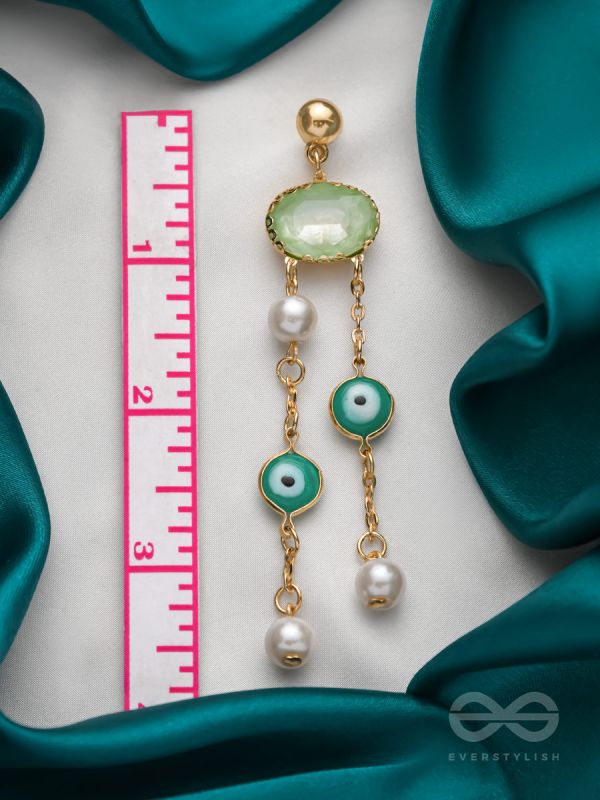 The Rain Cloud- Golden Embellished Earrings