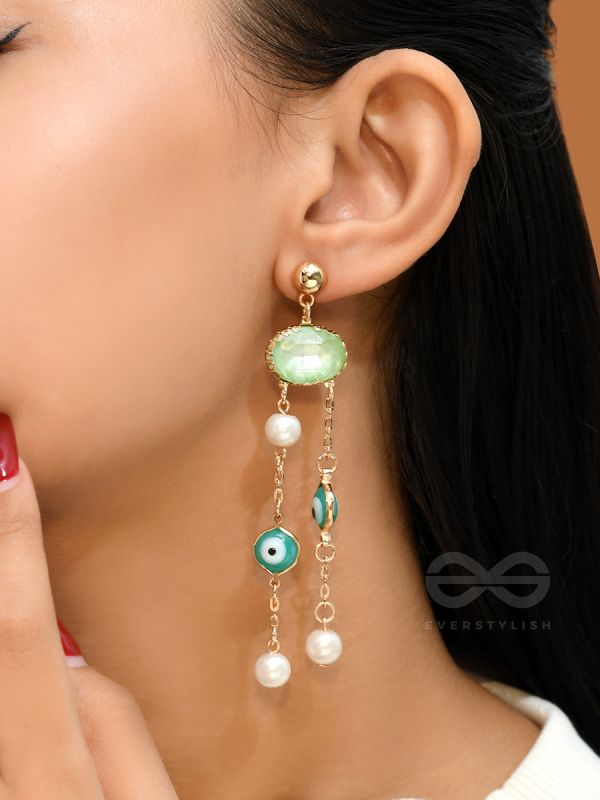 The Rain Cloud- Golden Embellished Earrings