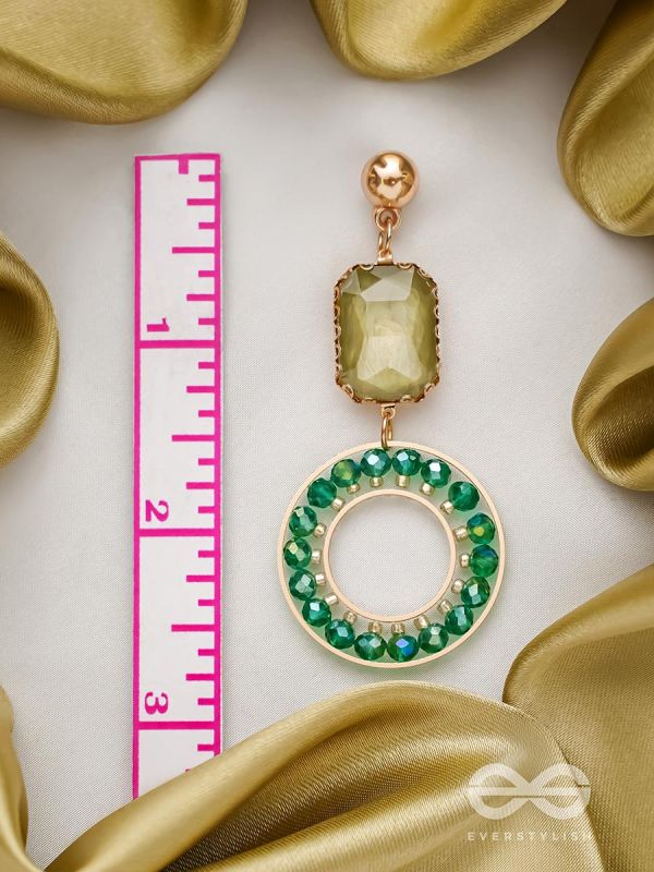 The Geometric Timestoppers- Golden Embellished Earrings