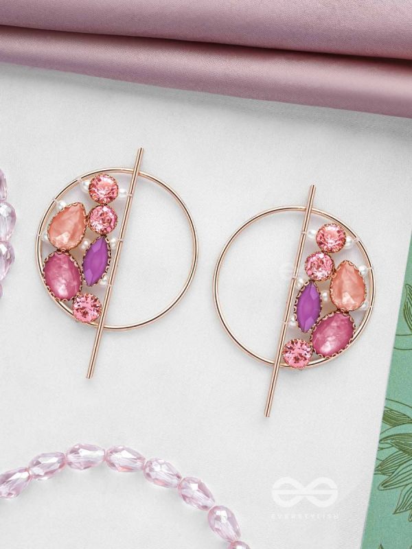 The Half Moon- Golden Embellished Earrings