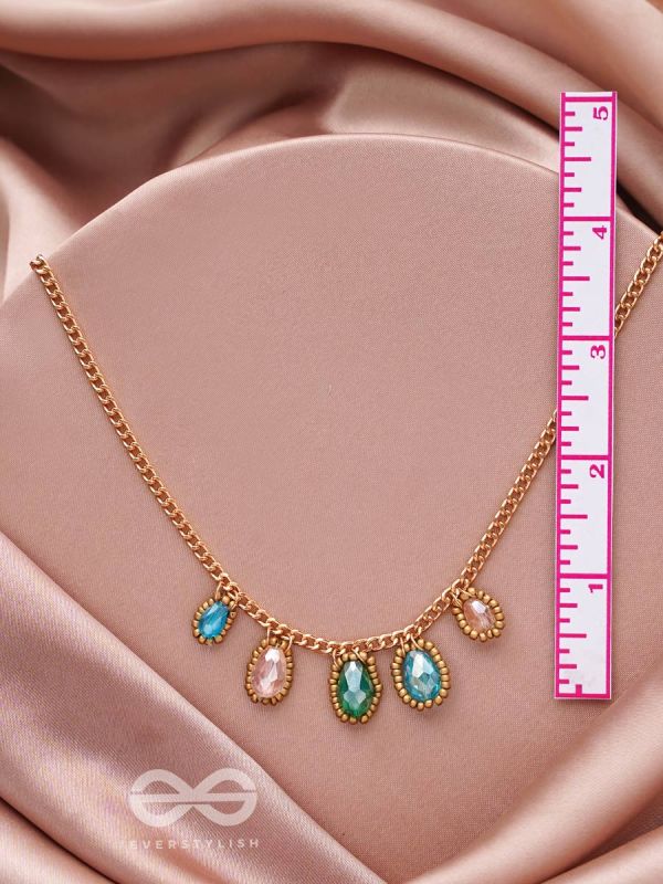 The Shining Stars- Golden Embellished Necklace With Anti-Tarnish Coating 