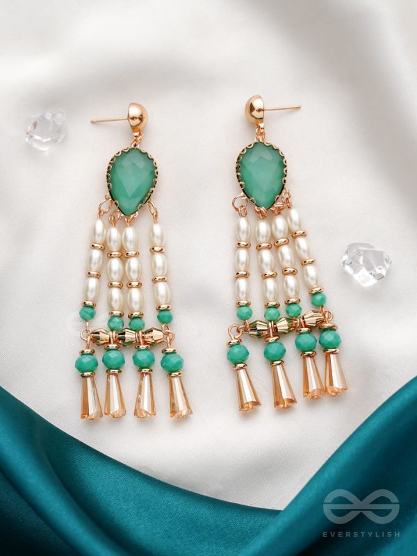 The Fairy'tails'- Golden Embellished Earrings