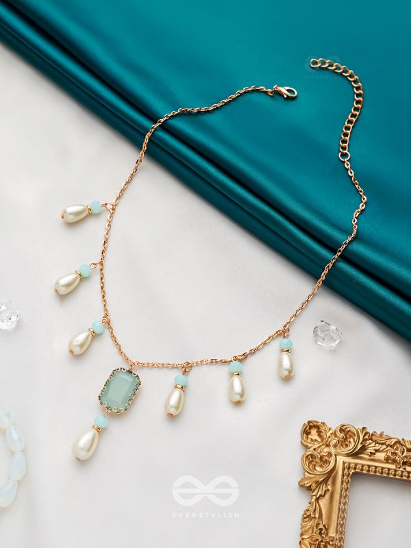 The Guardian Angels- Golden Pearl Necklace With Anti-Tarnish Coating