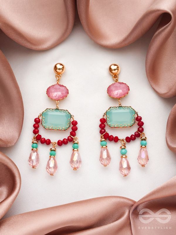 The Blazing Lantern- Golden Embellished Earrings