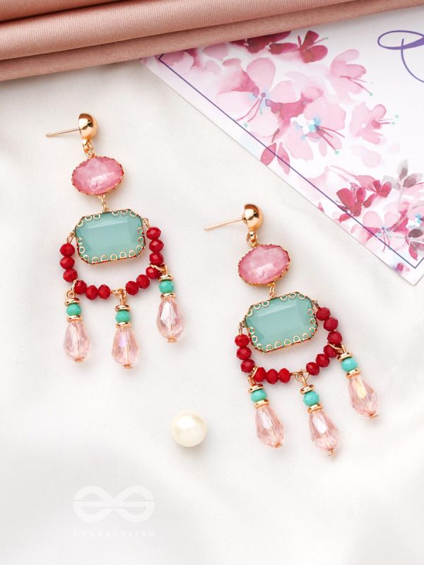 The Blazing Lantern- Golden Embellished Earrings