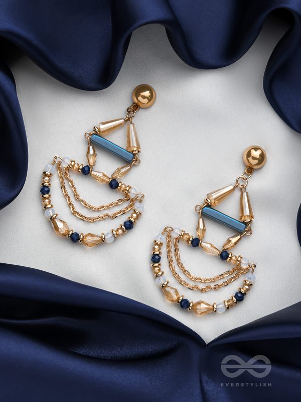 The Bronze Chandelier- Golden Embellished Earrings