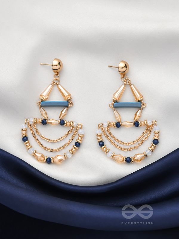 The Bronze Chandelier- Golden Embellished Earrings