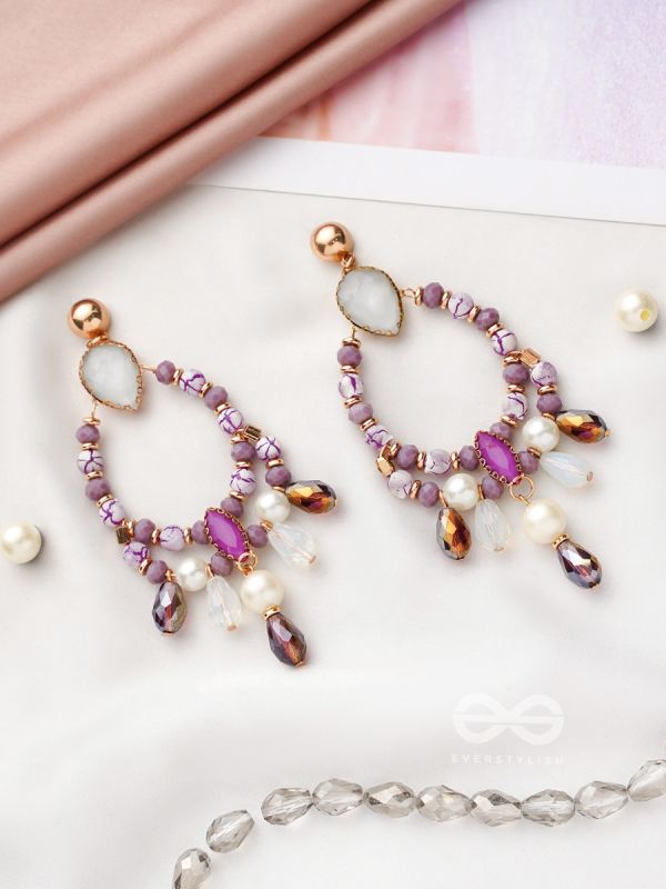 The Lavender Haze- Golden Embellished Earrings