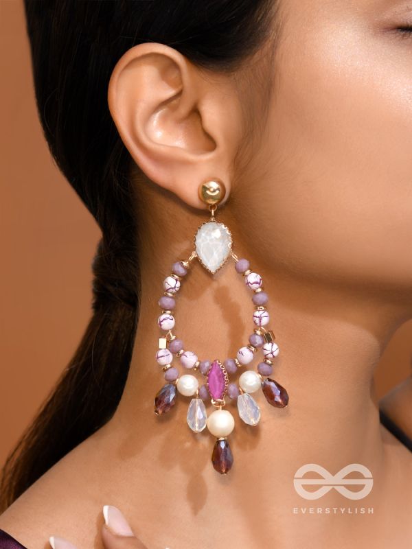 The Lavender Haze- Golden Embellished Earrings