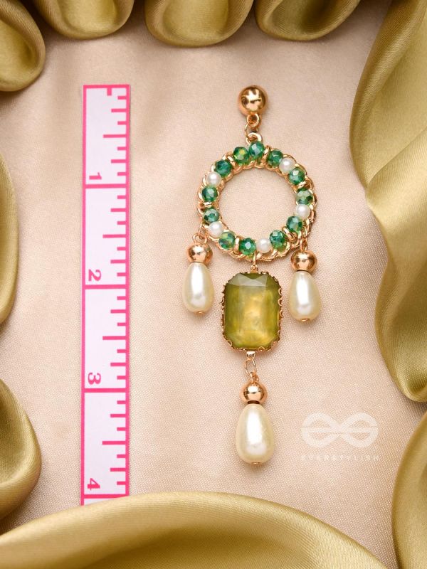The Jade Mirror- Golden Pearl Earrings