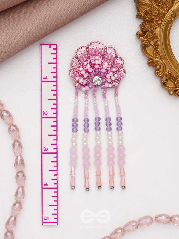 Srautika- The Pearl Shell - Pearls, Stones and Sequins Embroidered Earrings