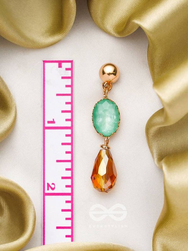 The Magic Mirror- Golden Embellished Earrings