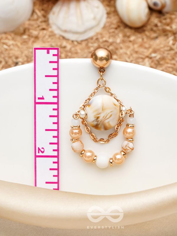 The Rosy Beach- Golden Embellished Earrings