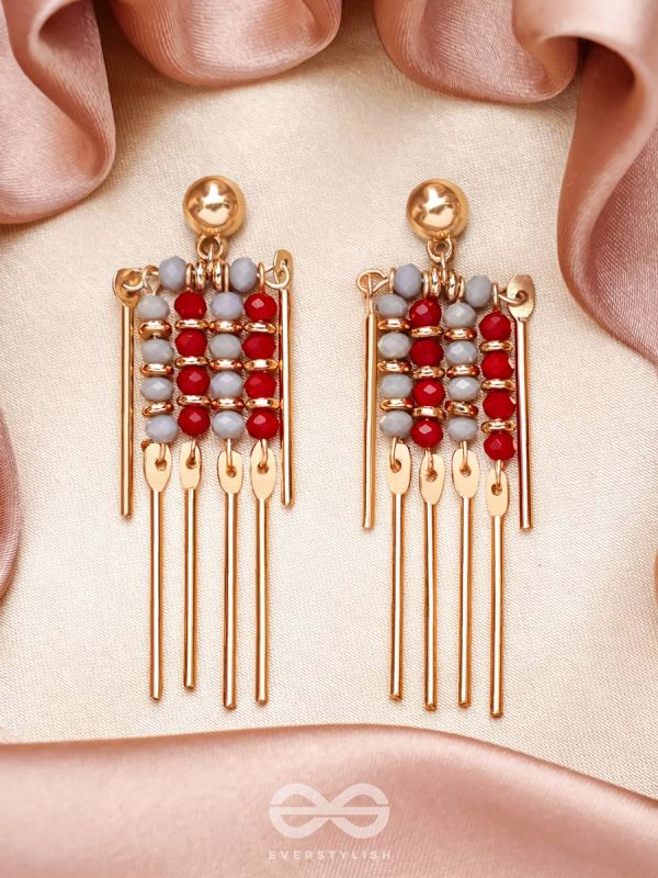 The Sparkling Fireworks- Golden Embellished Earrings