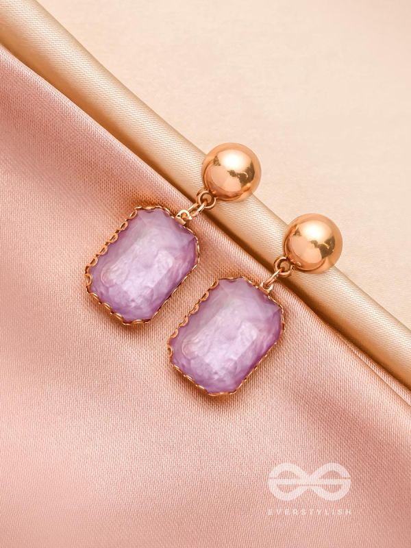 The Purple Haze- Golden Embellished Earrings