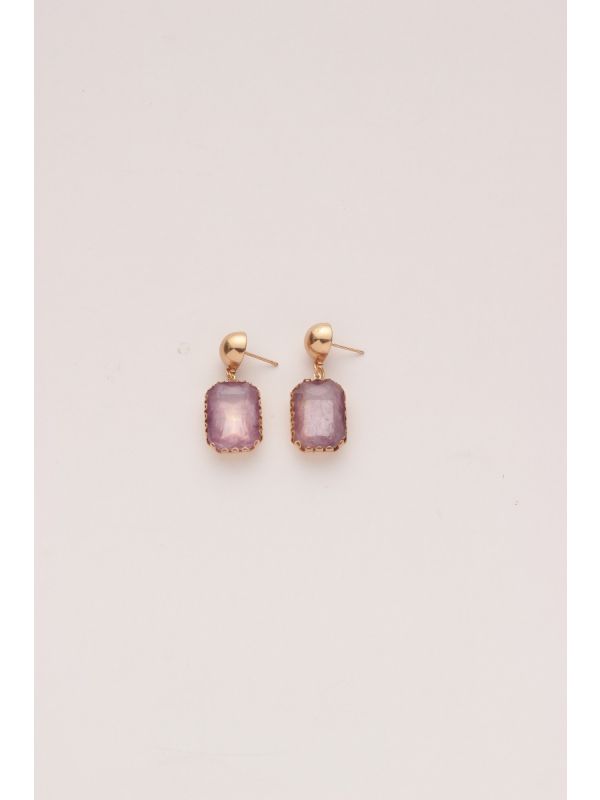 The Purple Haze- Golden Embellished Earrings