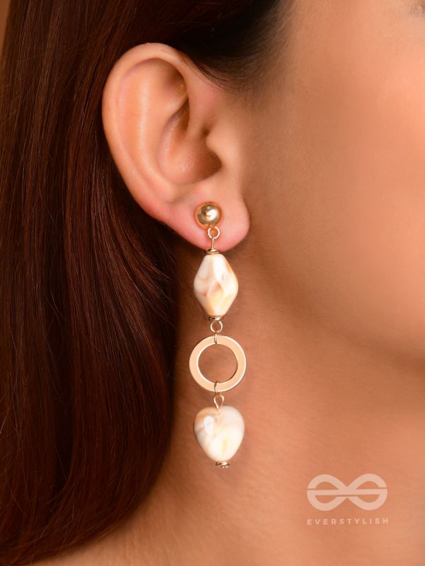 The 'Shell'abration- Golden Embellished Earrings