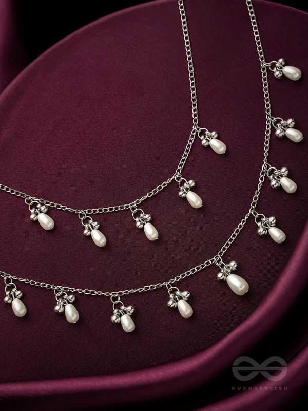 The Star-Studded Sky- Oxidised Pearls Layered Necklace