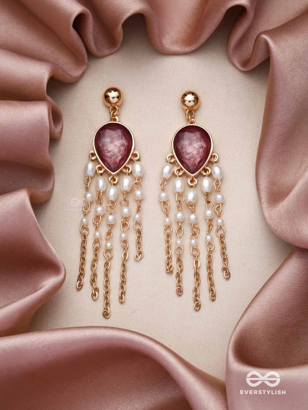 The Purple Rain- Golden Embellished Earrings