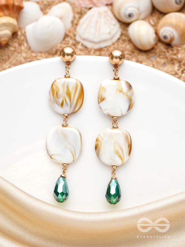 Walk on the Beach- Golden Embellished Earrings