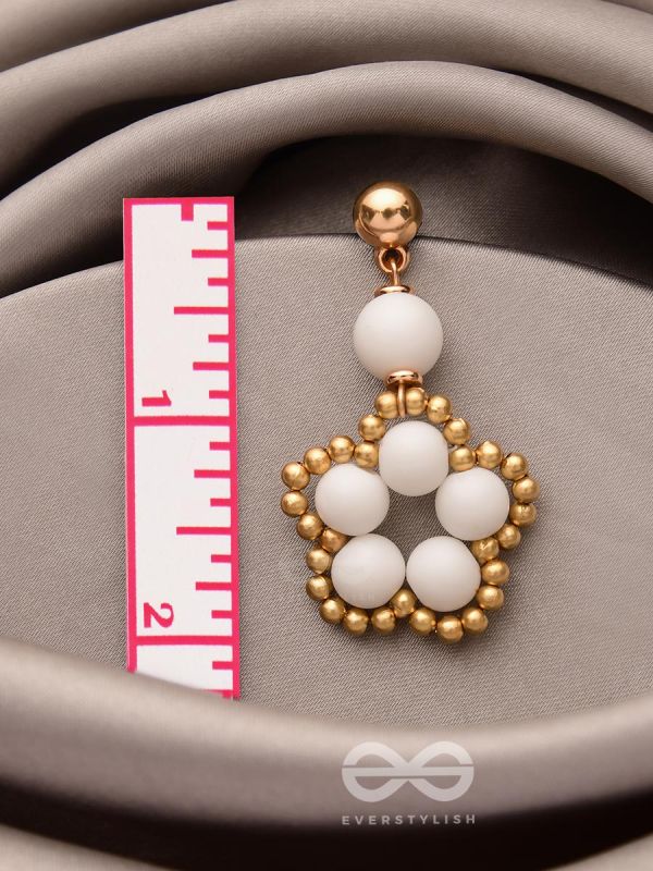 The Winter Bloom- Golden Embellished Earrings