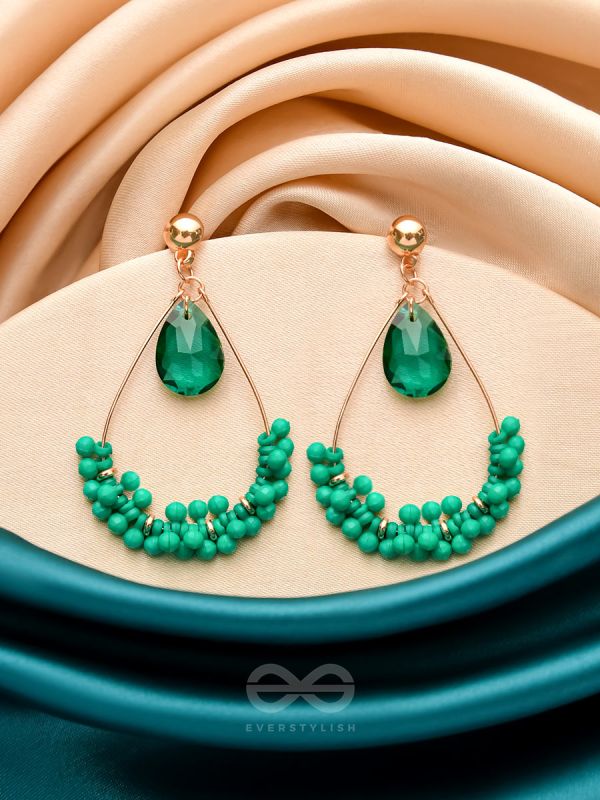 The Spring Garden- Golden Embellished Earrings