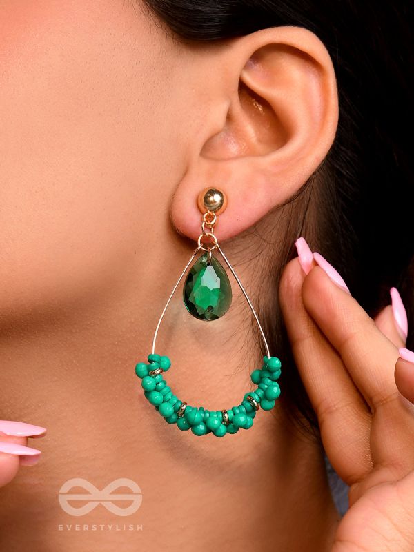 The Spring Garden- Golden Embellished Earrings