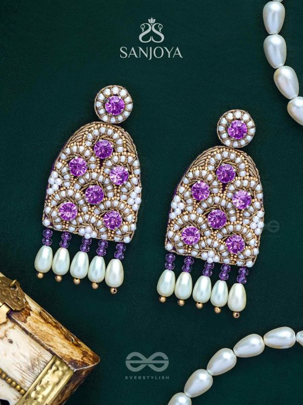 Urvya- The Beautiful Lakes- Pearls & Stones Embroidered Earrings