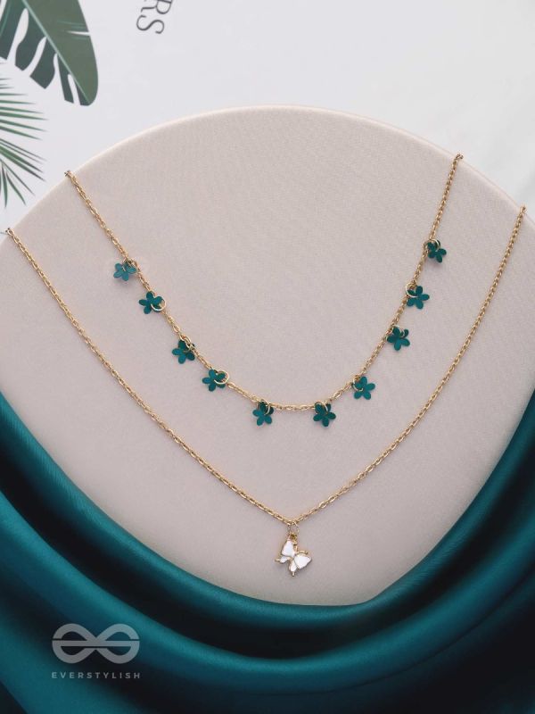 The Mystic Flutters - Golden Layered Necklace With Anti-Tarnish Coating
