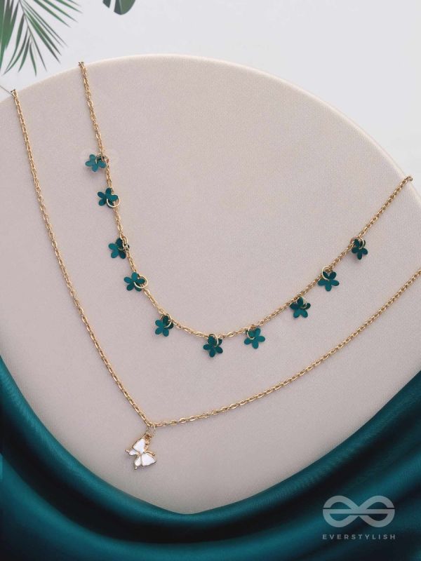 The Mystic Flutters - Golden Layered Necklace With Anti-Tarnish Coating