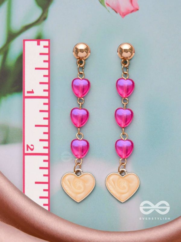 The Cupid's Arrow- Golden Embellished Earrings